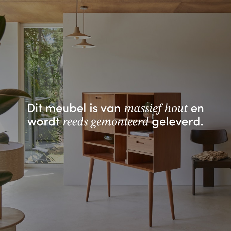 Magda 50's - Hoog massief mahoniehouten buffet 130 cm