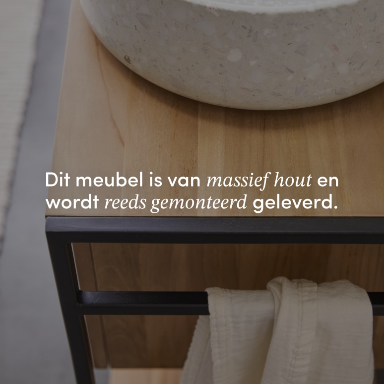 Michal - Badmeubel van massief teakhout en metaal 140 cm