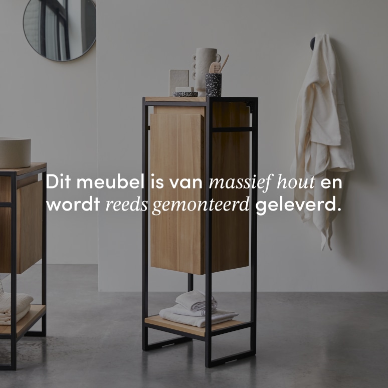 Michal - Onderkast van massief teakhout en metaal