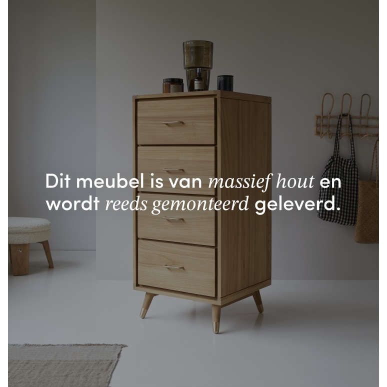 Kort - Ladekast van massief teakhout