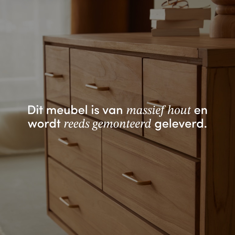 Kort - Kindercommode van massief teakhout