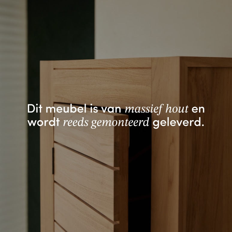 Minimalys - Kolomkast van massief teakhout
