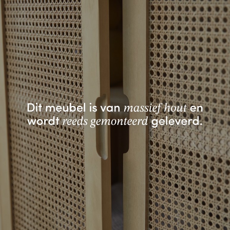 Luis - Kast van massief iepenhout en vlechtwerk