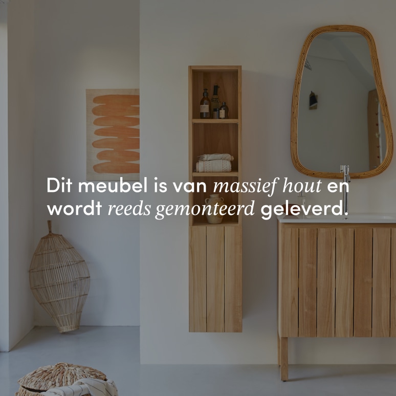 Jill - Massief teakhouten hangkolomkast