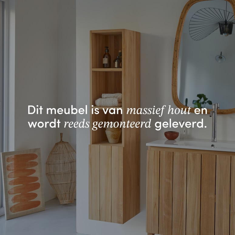 Jill - Massief teakhouten hangkolomkast