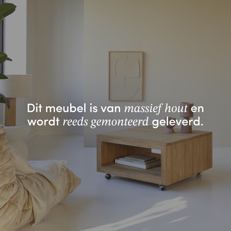 Anoa - Vierkante salontafel van massief teakhout