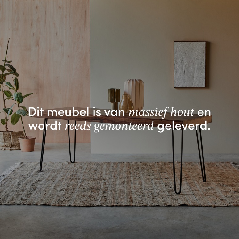 Helga - Tafel in massief palissander voor 6/8 personen