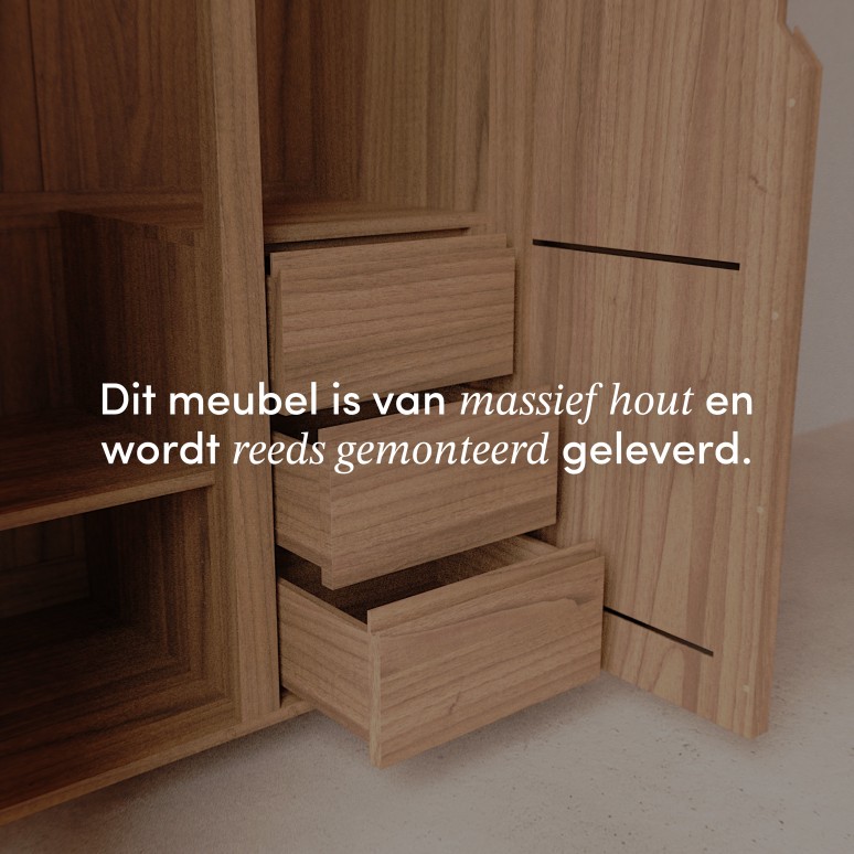 Greta - Garderobekast voor de hal van massief teak