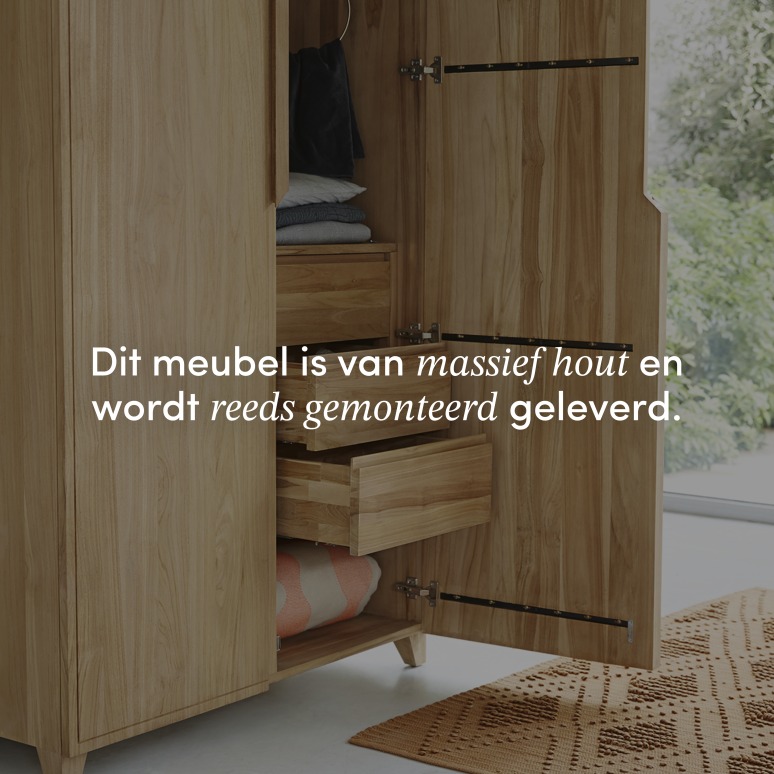 Greta - Kast van massief teakhout