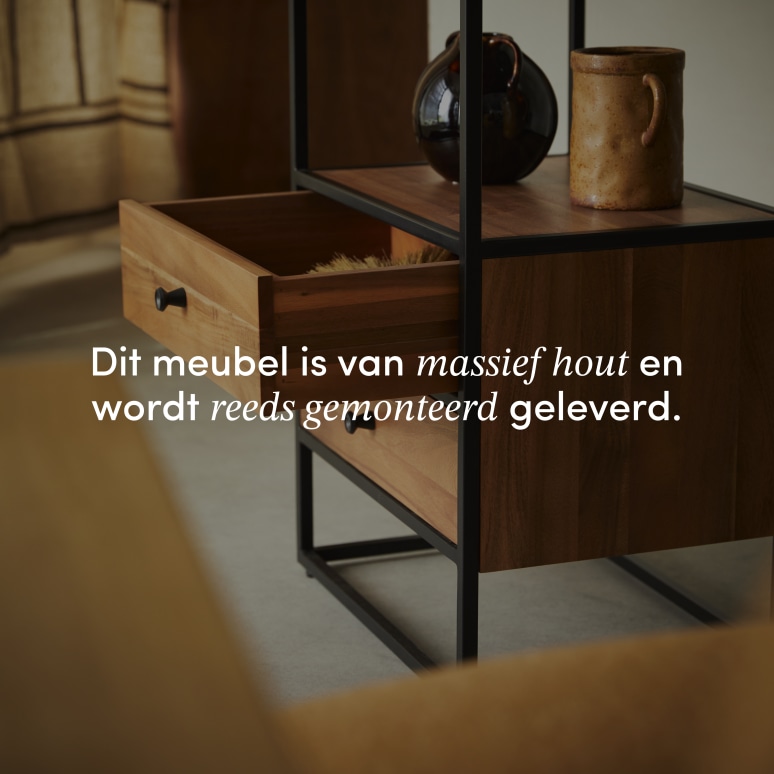 Agra - Kolomkast van massief acacia en metaal