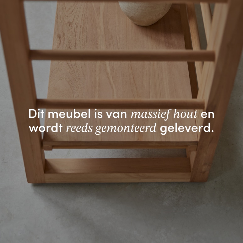 Sera - Hoog opbergrek van massief teakhout