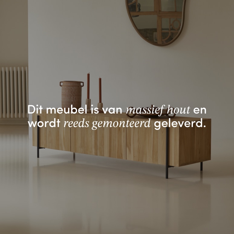 Honorine - Laag tv-meubel van massief teakhout 170 cm