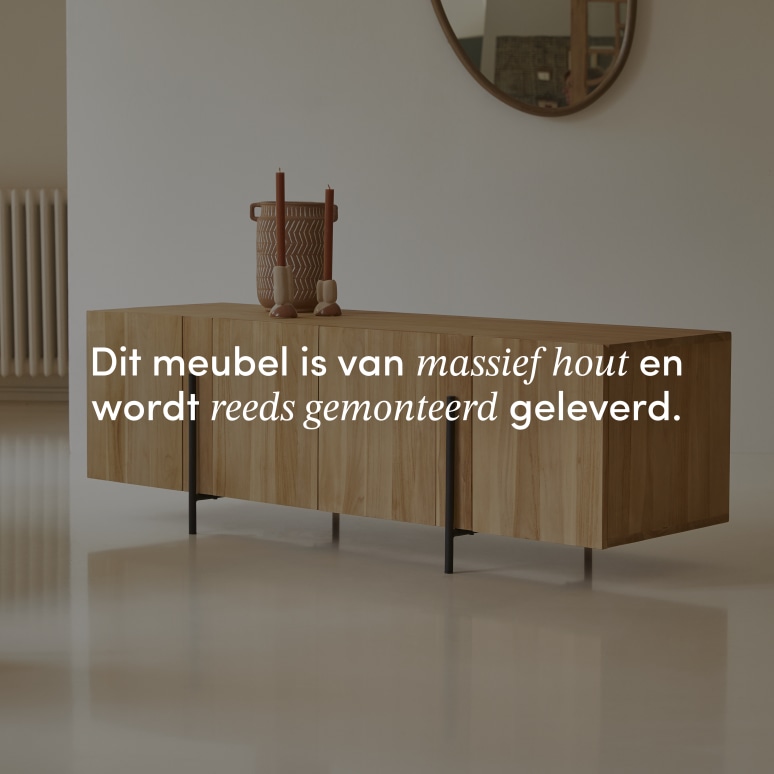 Honorine - Lage buffetkast van massief teakhout 165 cm