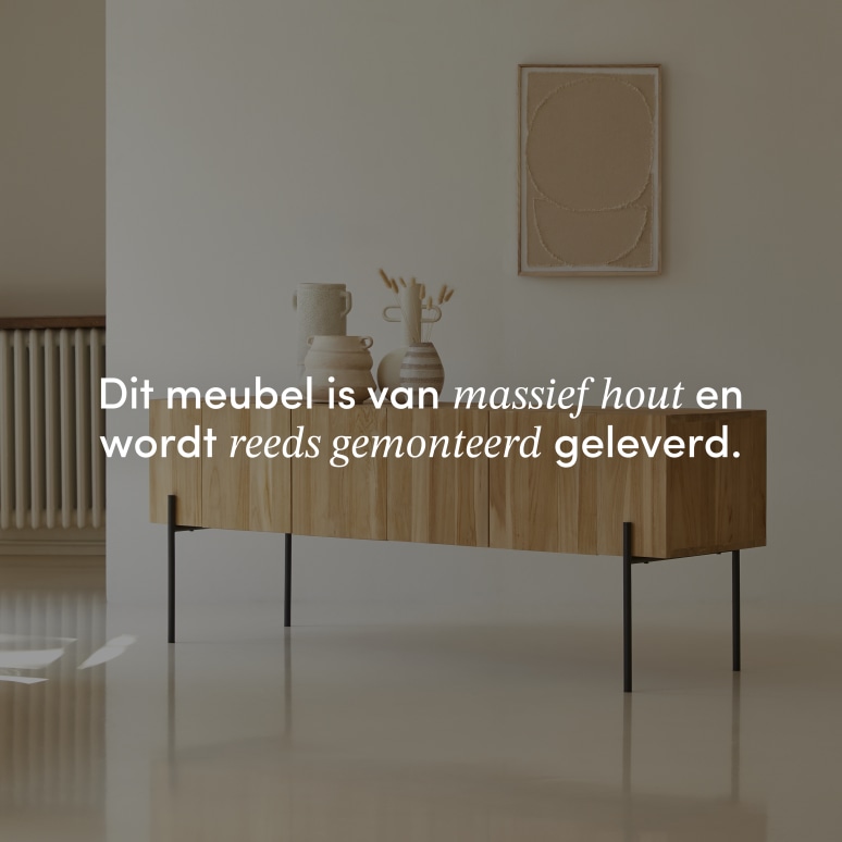 Honorine - Hoog tv-meubel van massief teakhout 170 cm