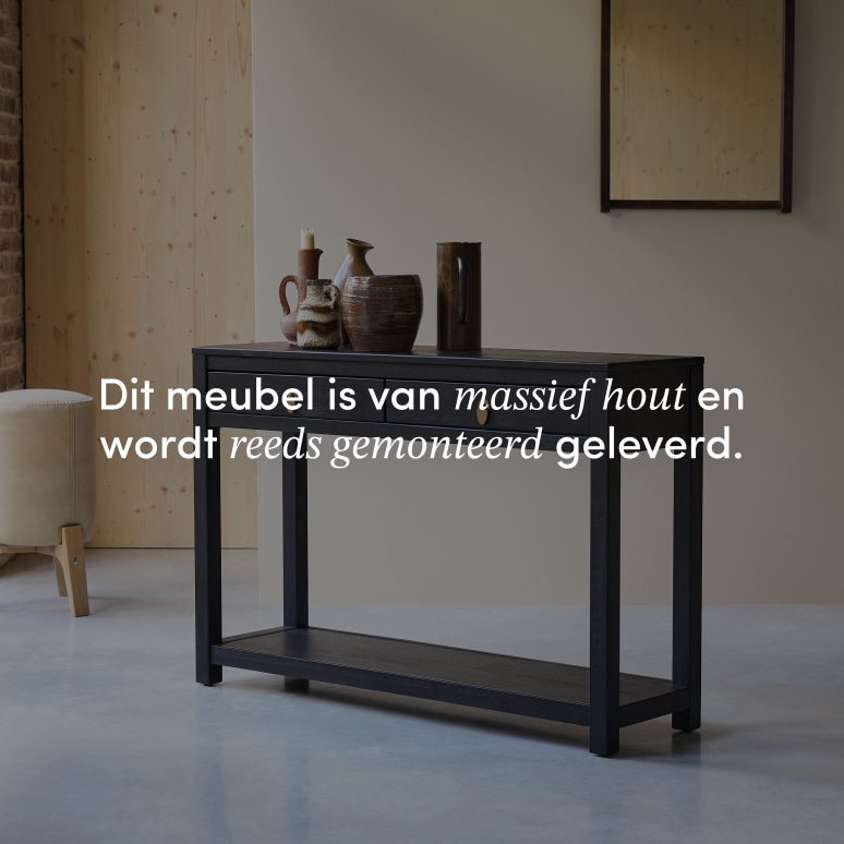 Zenaka - Haltafel van massief grenen met 2 lades D. 35 cm