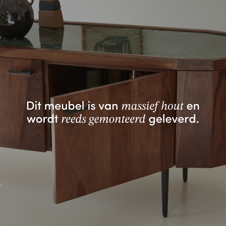 Jade - Massief palissander en marmeren tv-meubel 130 cm