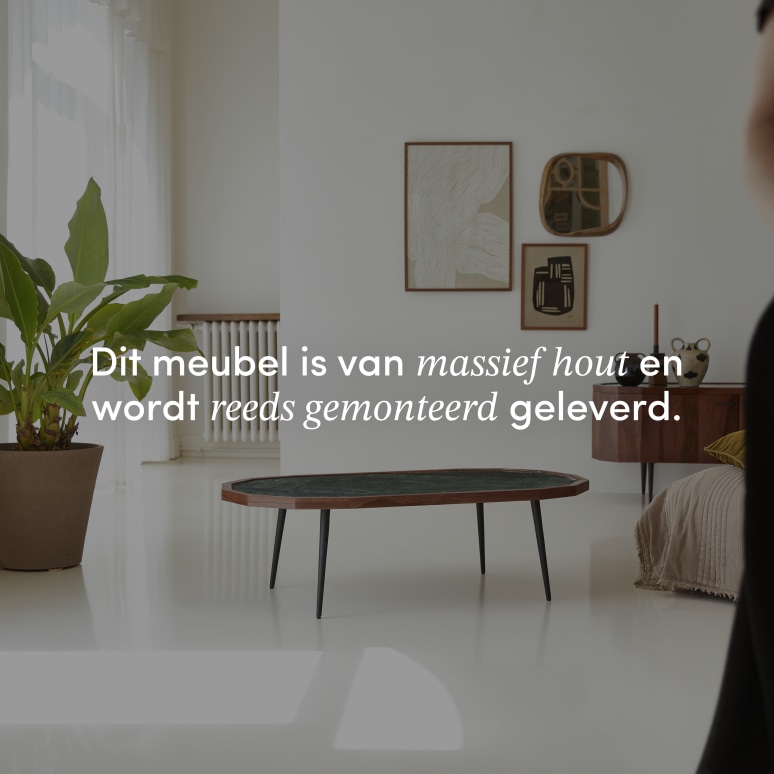 Jade - Massief palissander en marmeren salontafel