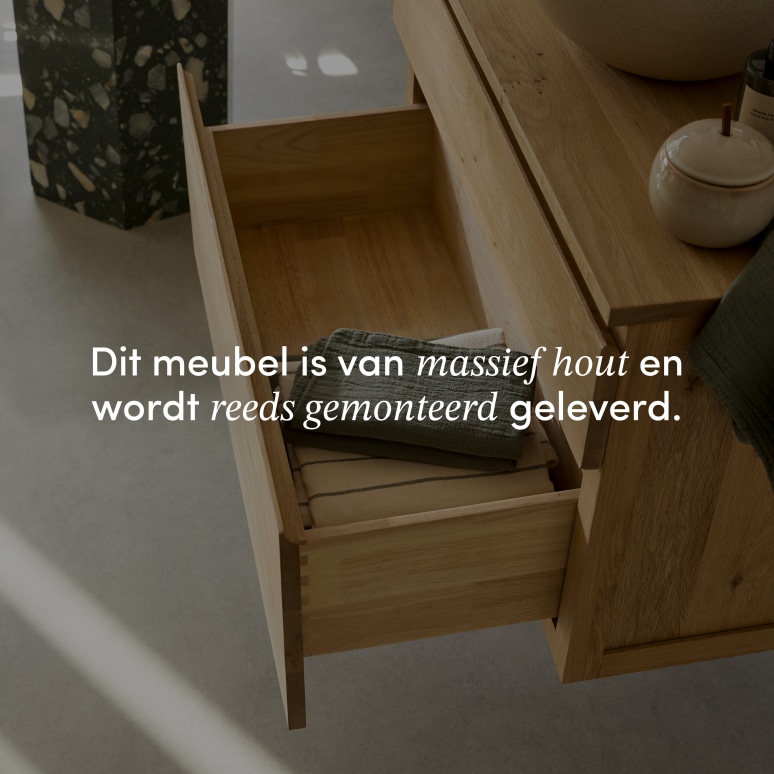 Jacob - Massief eikenhouten wastafelmeubel 80 cm