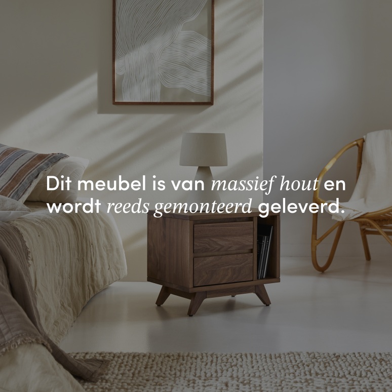 Esmée - Nachtkastje van massief notenhout