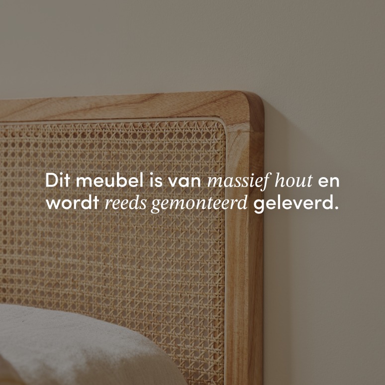 Adèle - Hoofdbord van gevlochten rotan 90 cm