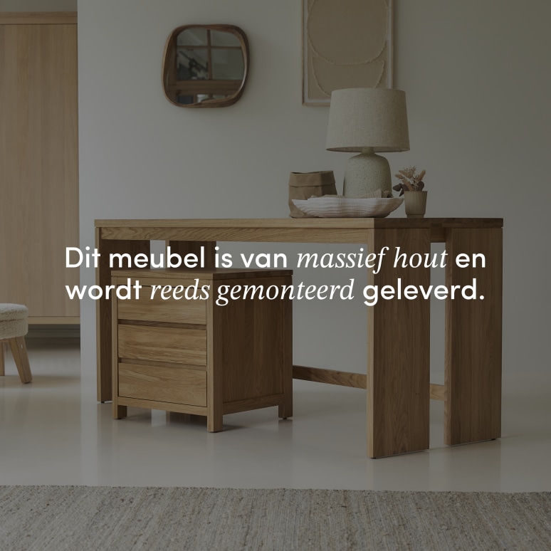 Eden - Bureau van massief eiken met opbergkastje