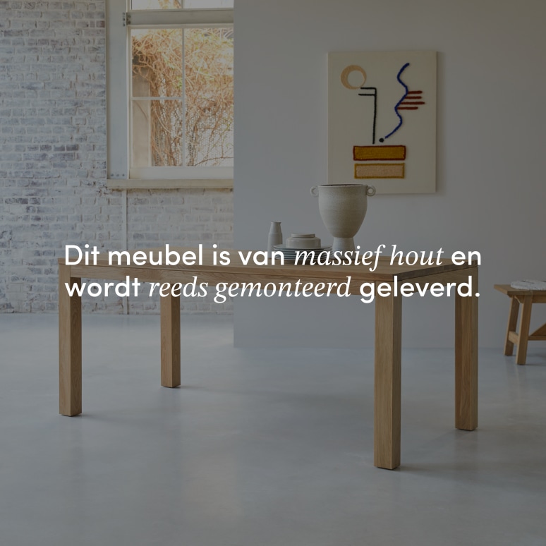 Eden - Tafel van massief eikenhoutzonder knoesten voor 6/8 personen