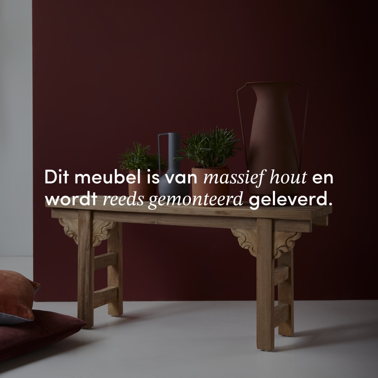 Adonis - Lage bijzettafel van gerecycled massief teakhout