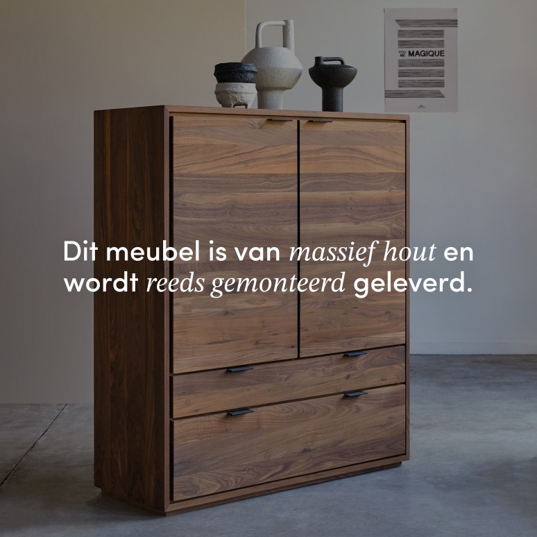 Senson - Massief notenhouten dressoir 110 cm