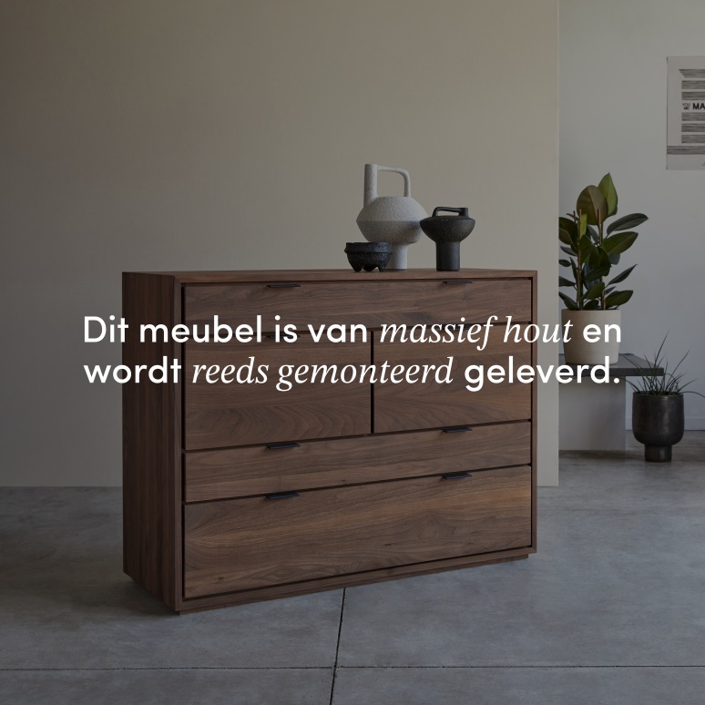 Senson - Massief notenhouten ladekast