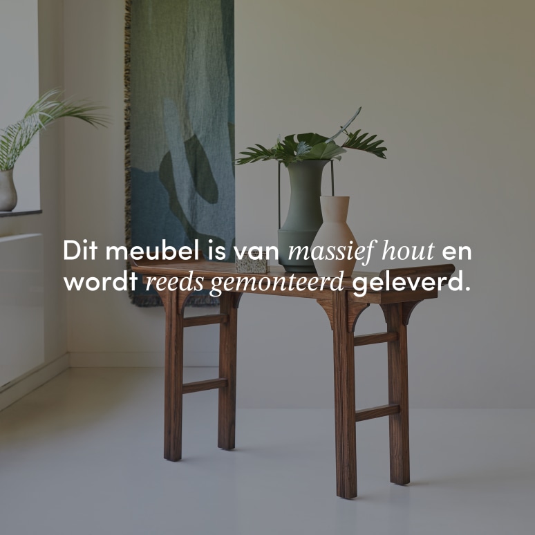 Arun - Haltafel van massief iepenhout D. 35 cm