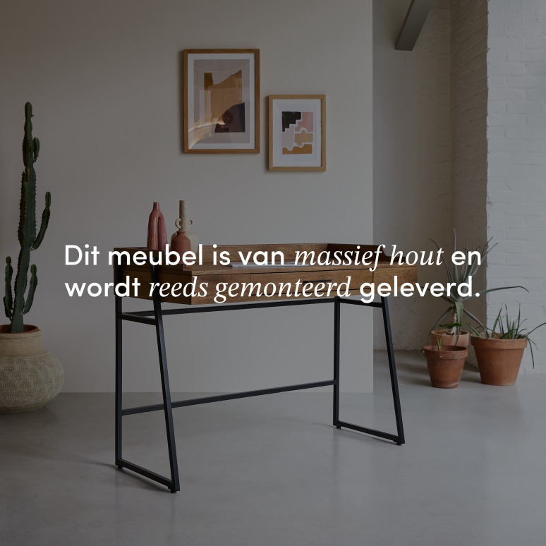 Hedda - Bureau van massief mangohout en metaal