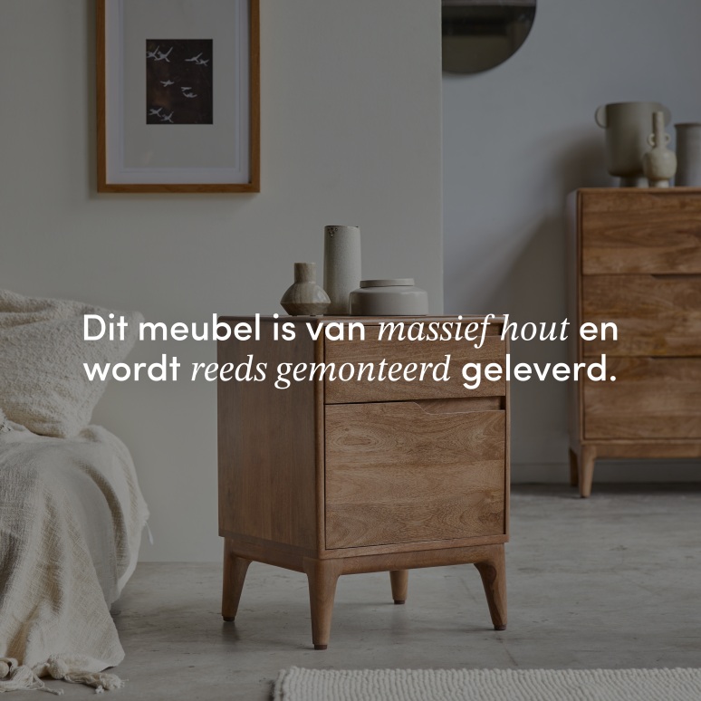 Gabrielle - Nachtkastje van massief mangohout