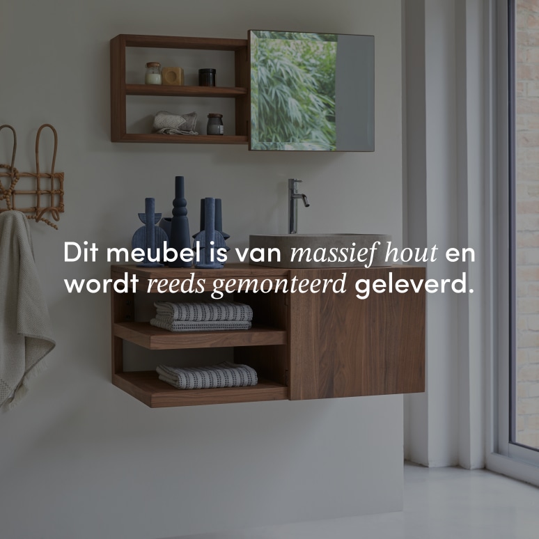 Typo - Badmeubel van massief notenhout 90 cm