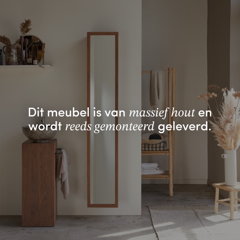 Twig - Rechte kolomkast van massief notenhout