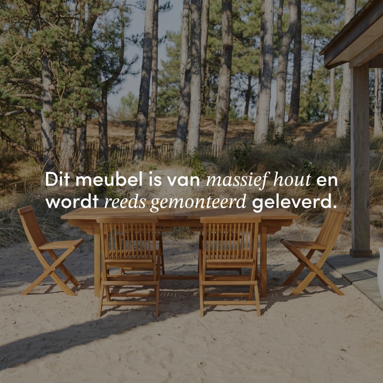 Capri - Rechthoekige tuinset van massief acaciahout met 12 stoelen