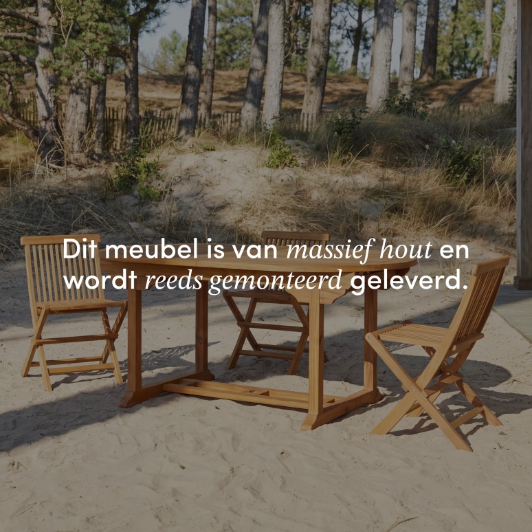 Capri - Uitschuifbare eettafel van massief acaciahout voor 6/8 personen