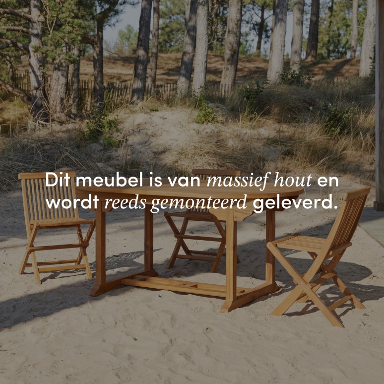 Capri - Ovale tuinset in massief acaciahout met 6 stoelen