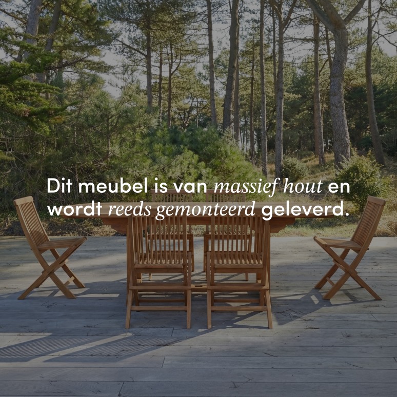 Capri - Massief acaciahouten tuinset met 6 stoelen