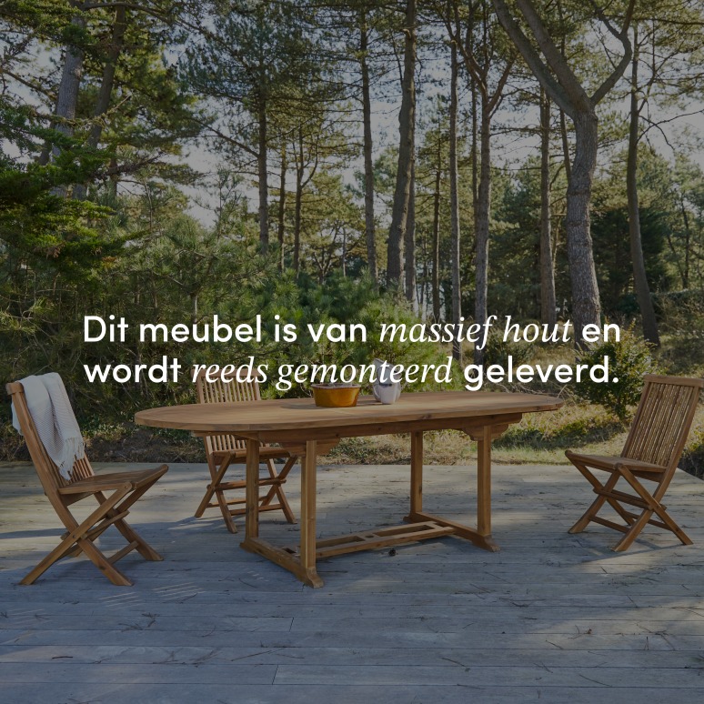 Capri - Massief acaciahouten tuinset met 6 stoelen