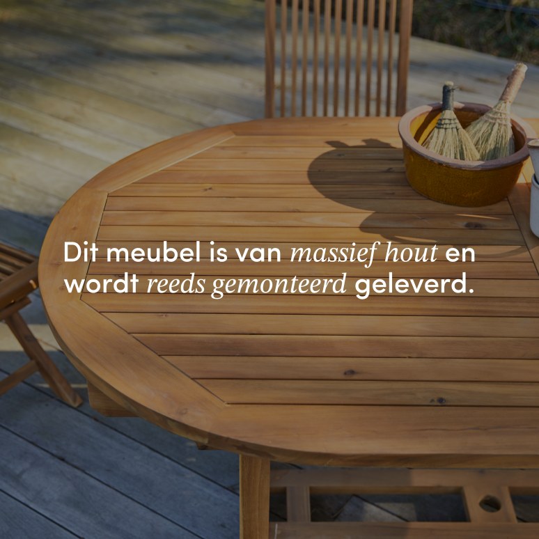 Capri - Ovale tuinset in massief acaciahout met 8 stoelen