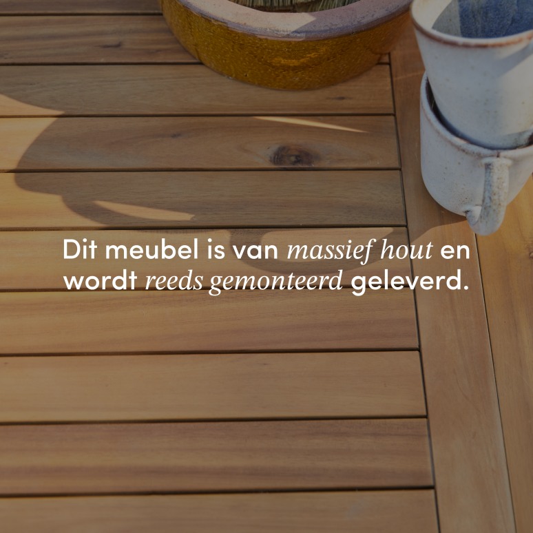 Capri - Ovale tuinset in massief acaciahout met 8 stoelen