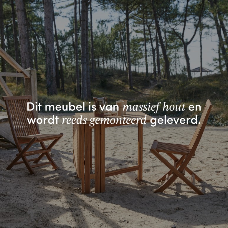 Capri - Klaptafel voor buiten van massief acaciahout voor 2/4 personen