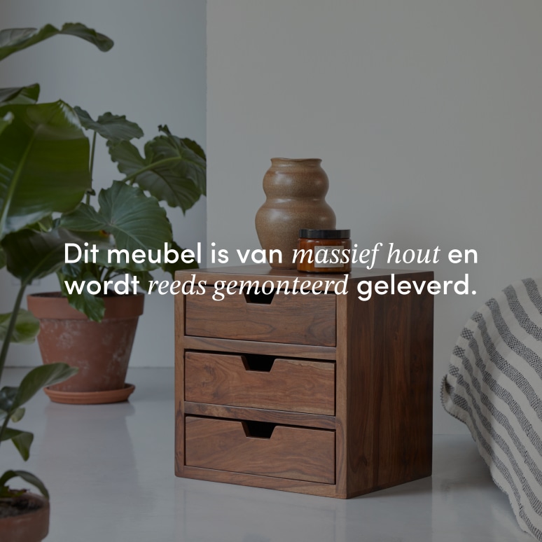 Kwarto - Massief palissander nachtkastje met 3 laden