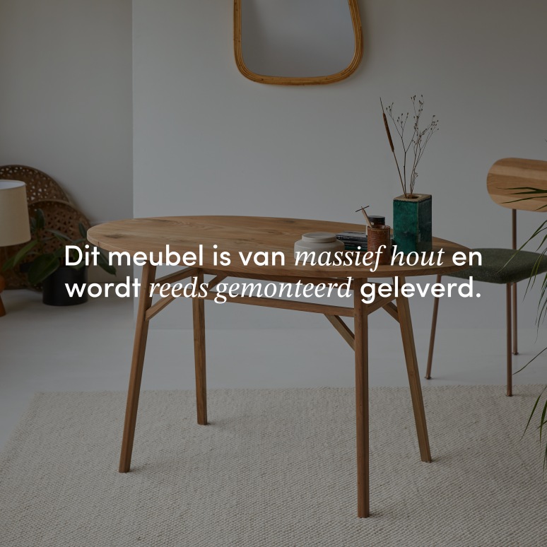 Elena - Ovaal bureau van gerecycled massief teckhout