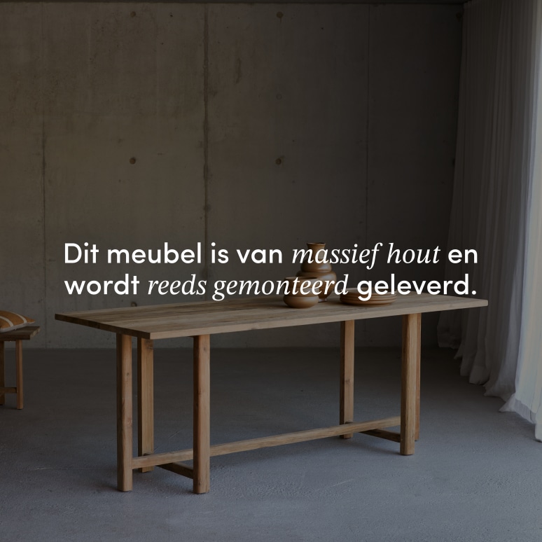 Antonia - Eettafel van gerecycled massief teakhout voor 6/8 personen