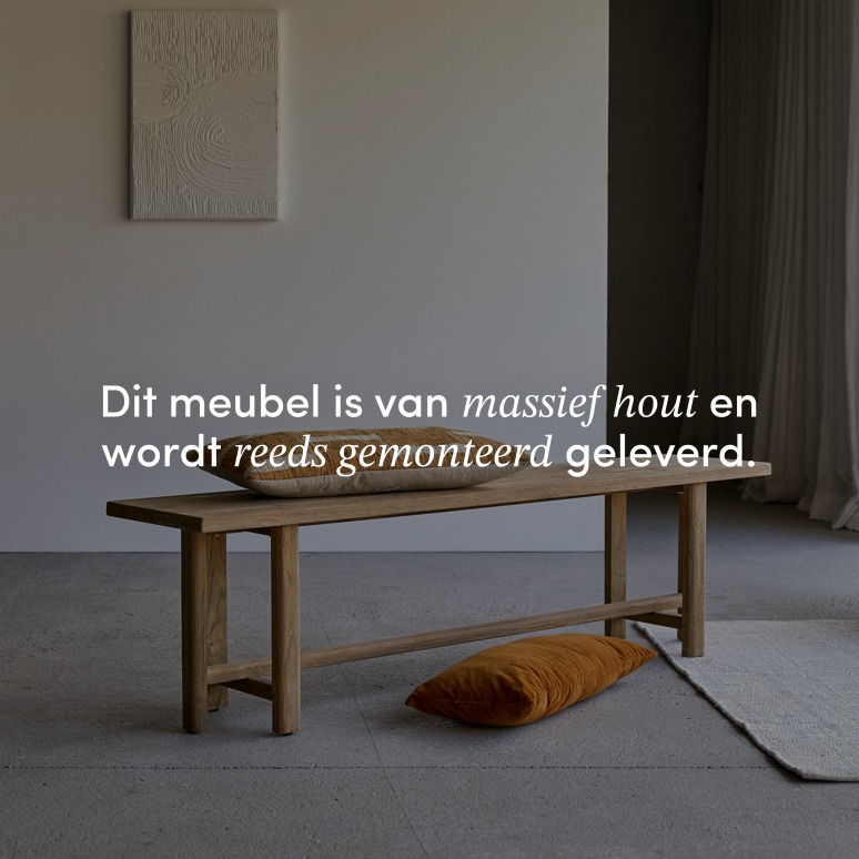 Antonia - Decoratief bankje van gerecycled massief teakhout