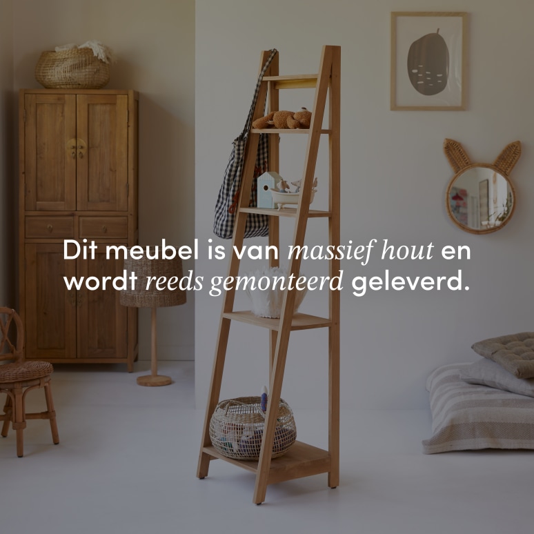 Bahya - Kinderboekenkast van massief teakhout