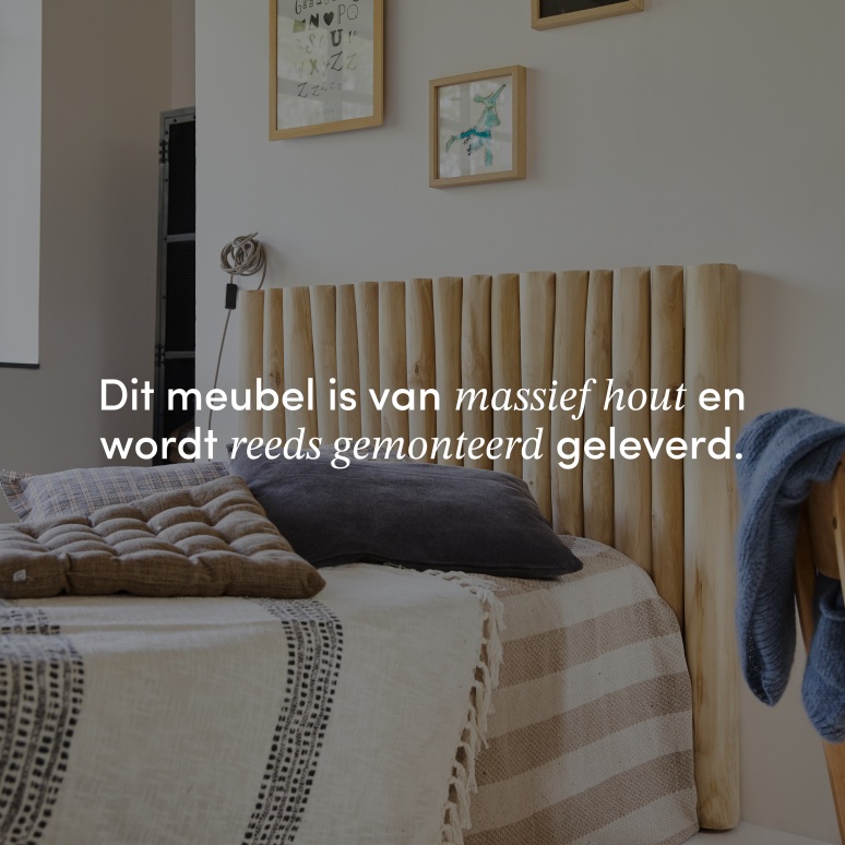 River - Hoofdbord voor kinderkamer van massief teakhout 120 cm