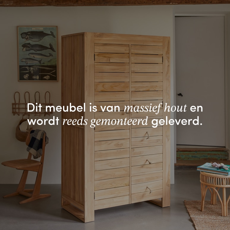 Minimalys - Hangkast voor kinderen van massief teakhout
