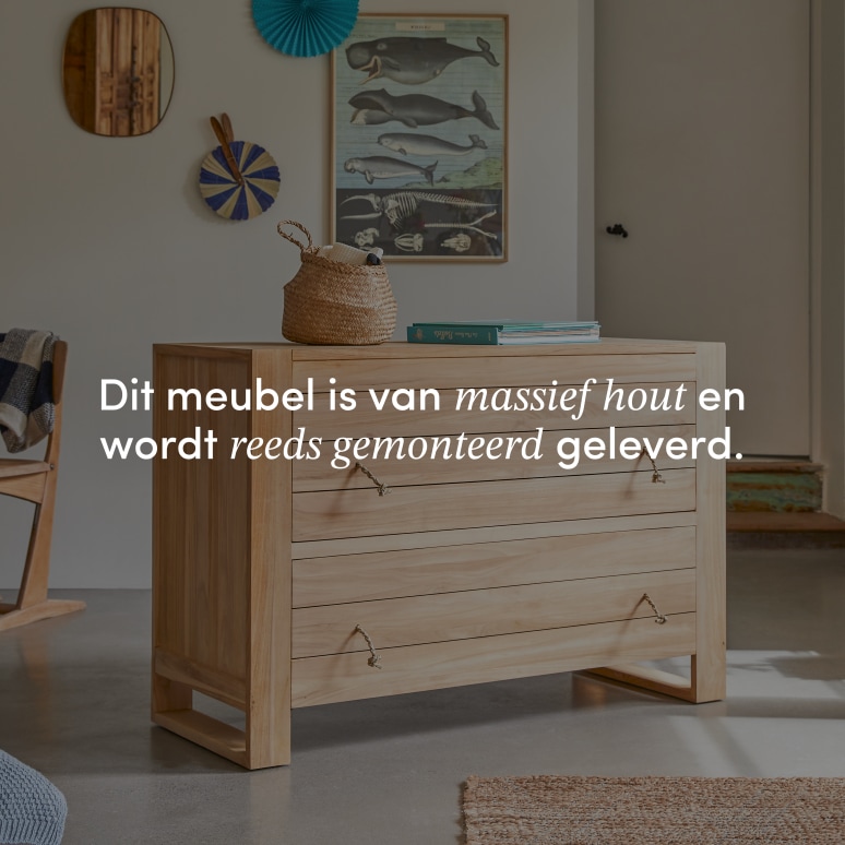 Minimalys - Kindercommode van massief teakhout